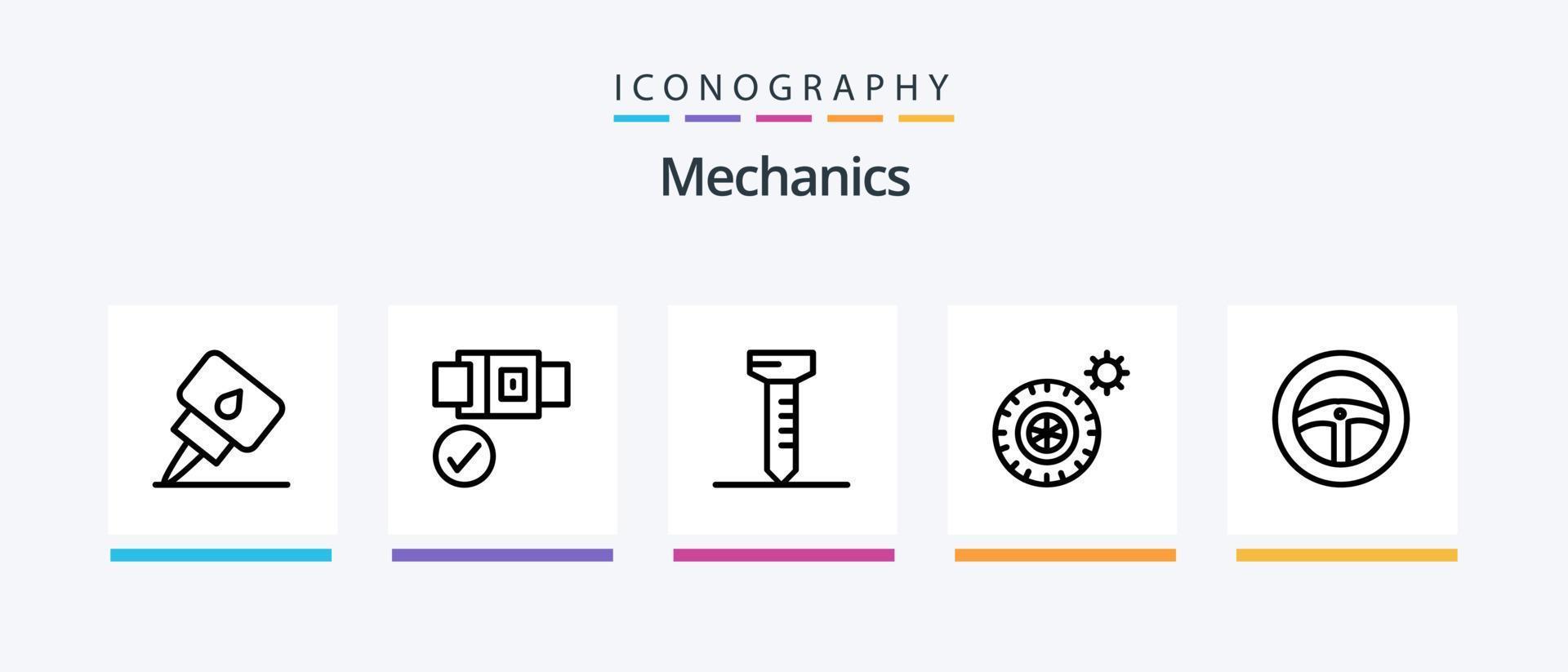 Mechanics Line 5 Icon Pack Including . tools. mechanical. Creative Icons Design vector