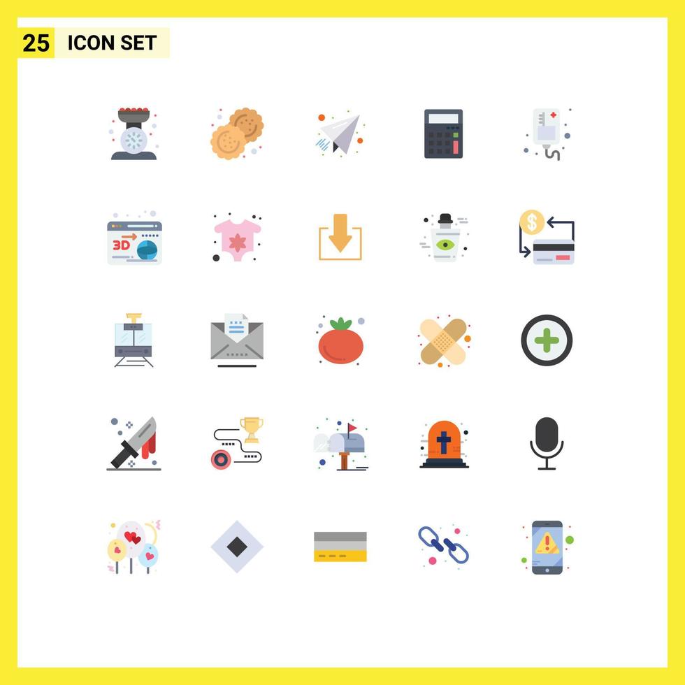 Group of 25 Modern Flat Colors Set for drip math cutter ecommerce send Editable Vector Design Elements