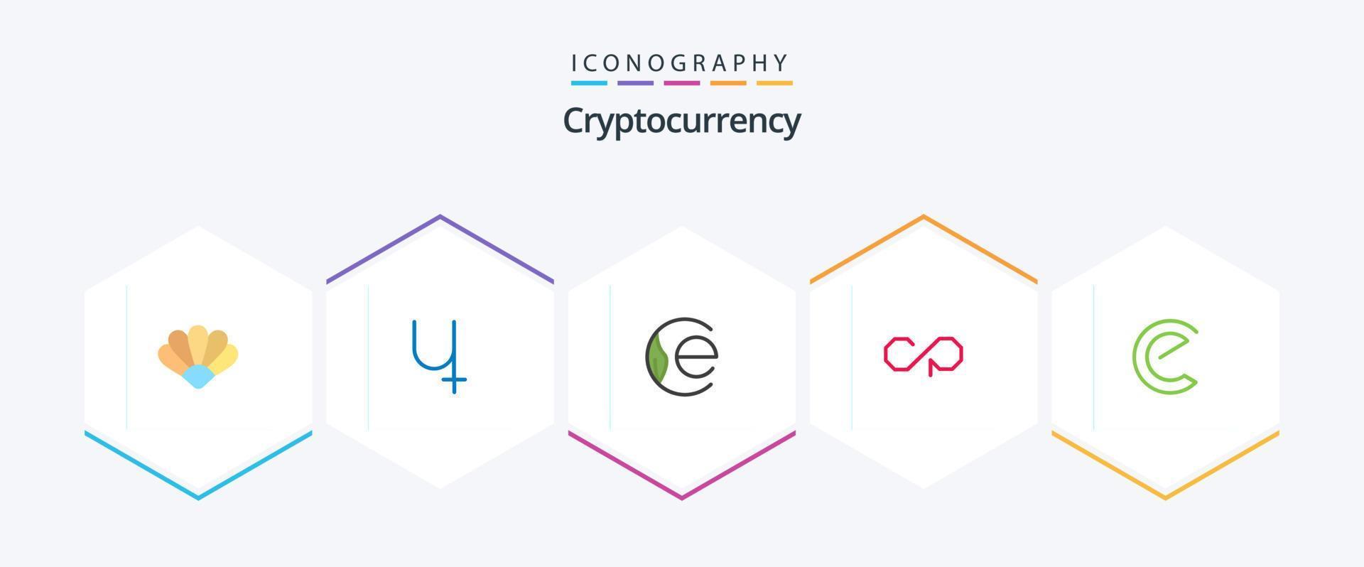 Cryptocurrency 25 Flat icon pack including coin. crypto currency. earth coin. crypto. counterparty vector