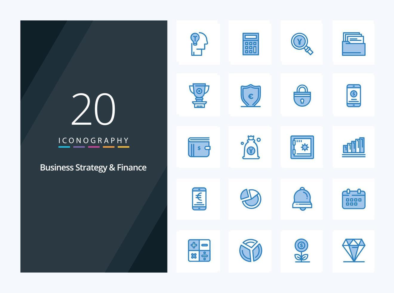 20 Business Strategy And Finance Blue Color icon for presentation vector