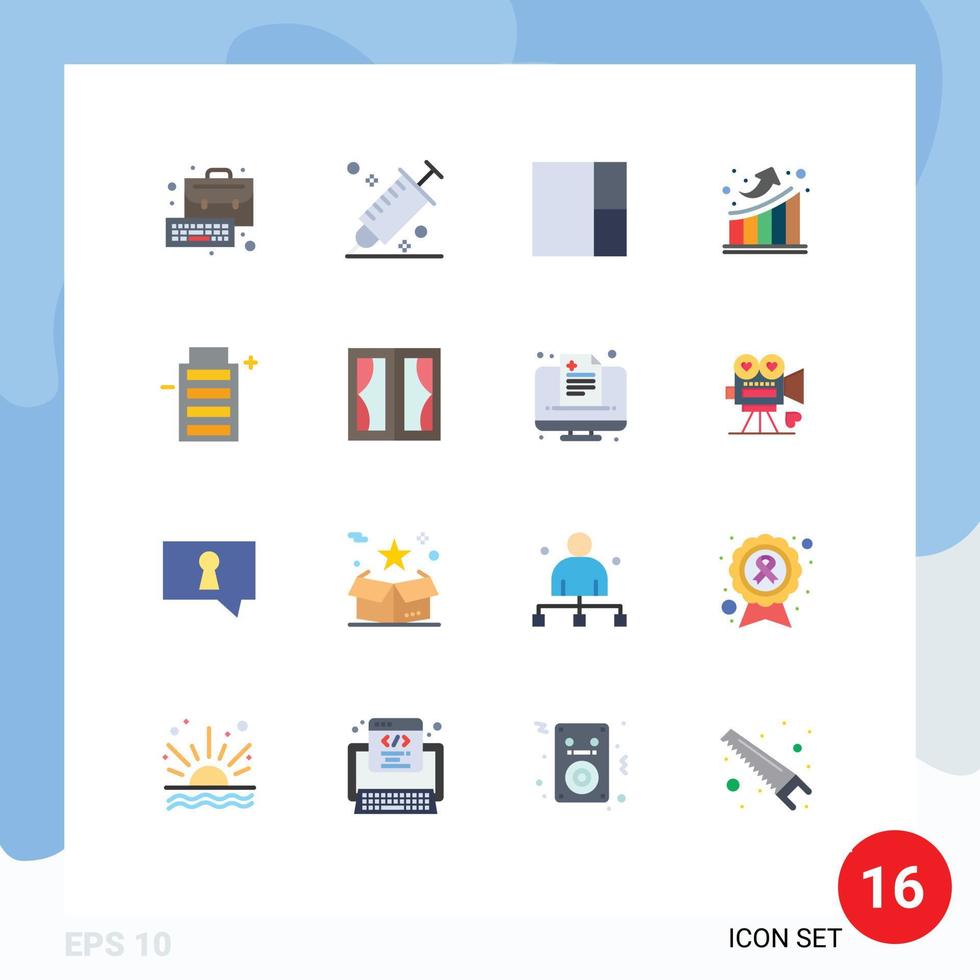 Set of 16 Modern UI Icons Symbols Signs for energy battery tool up growth Editable Pack of Creative Vector Design Elements