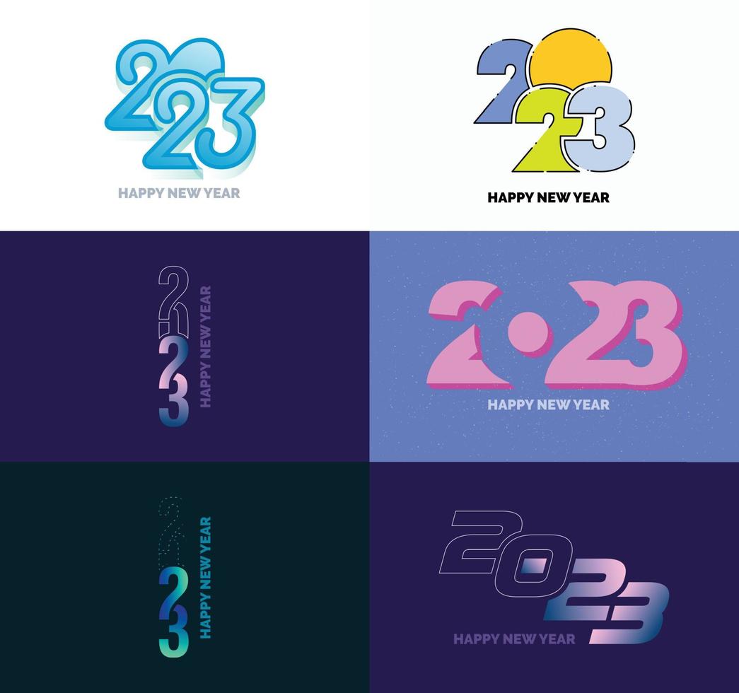 Big Set of 2023 Happy New Year logo text design 2023 number design template vector