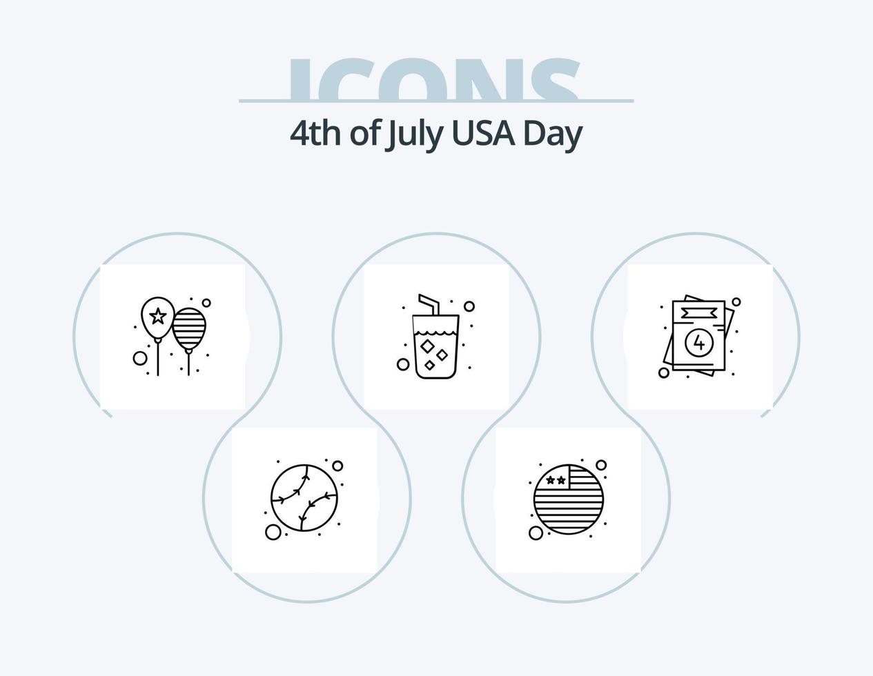 Usa Line Icon Pack 5 Icon Design. canon. usa. circus. international. country vector