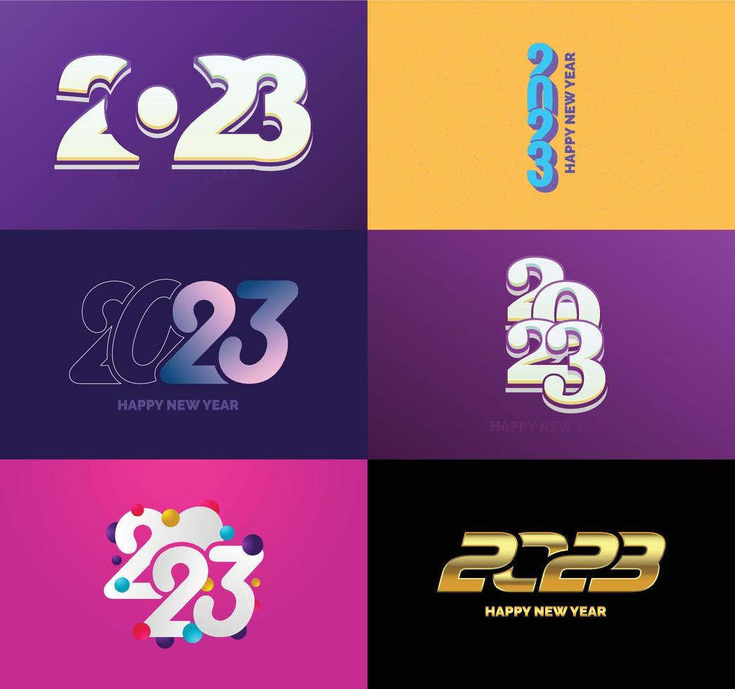 Big Set of 2023 Happy New Year logo text design 2023 number design template vector