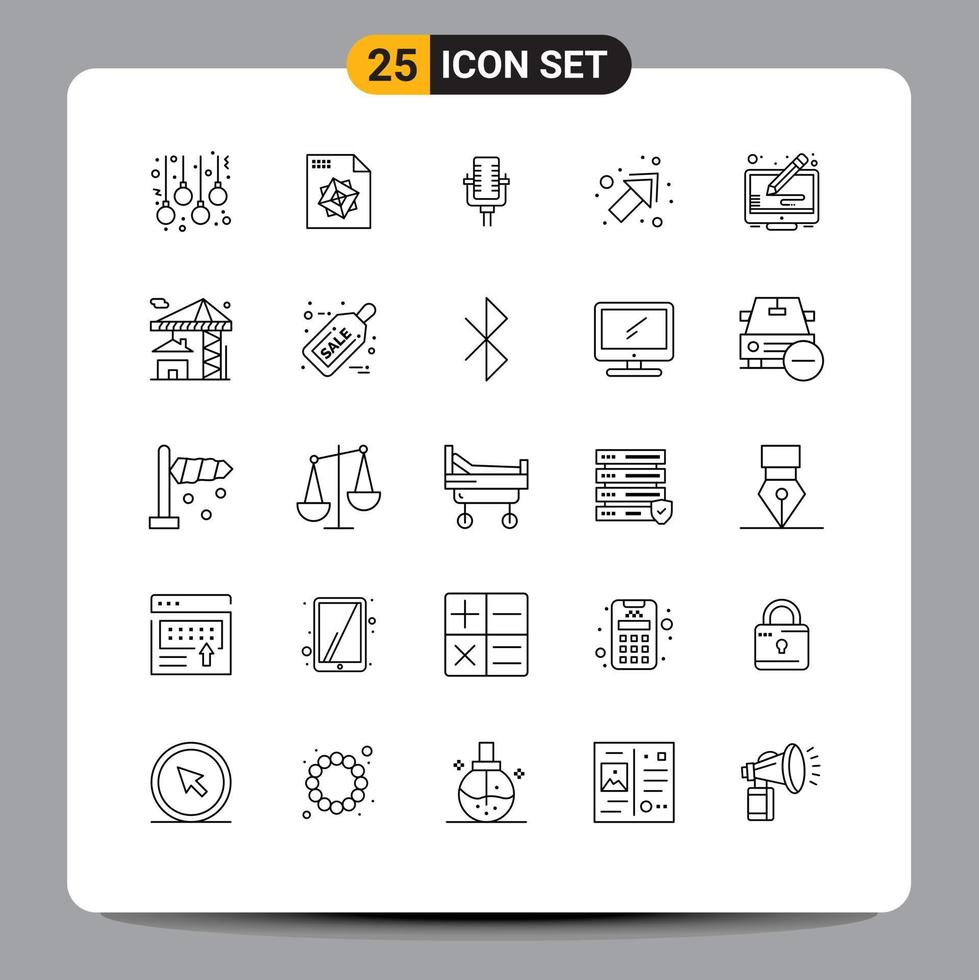 Pack of 25 creative Lines of screen copyright multimedia copy up Editable Vector Design Elements
