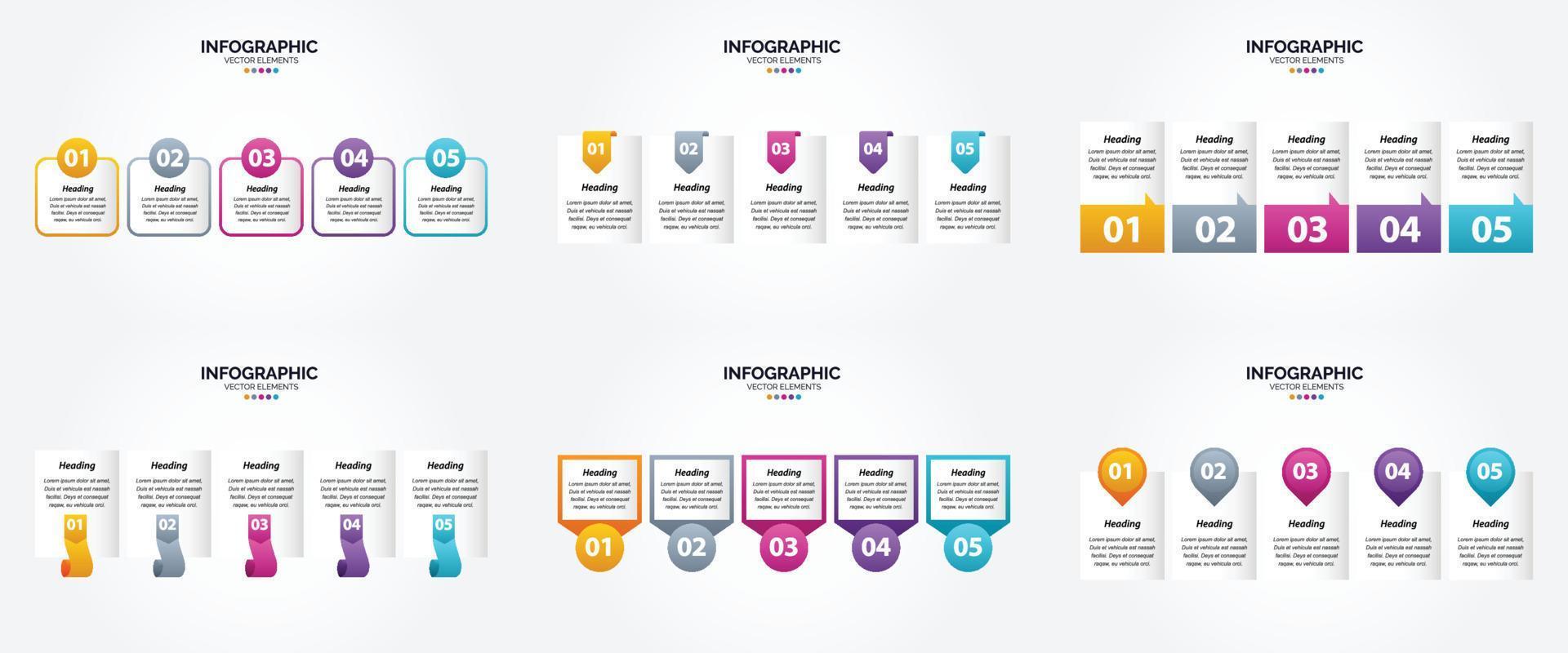 Use this vector illustration infographics set to make your advertising in brochures. flyers. and magazines more attractive.