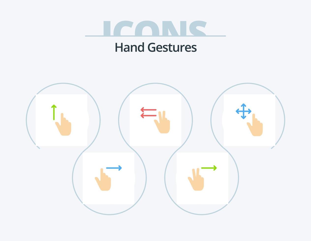 gestos con las manos paquete de iconos planos 5 diseño de iconos. gesto. izquierdas hasta. gesto. mano vector