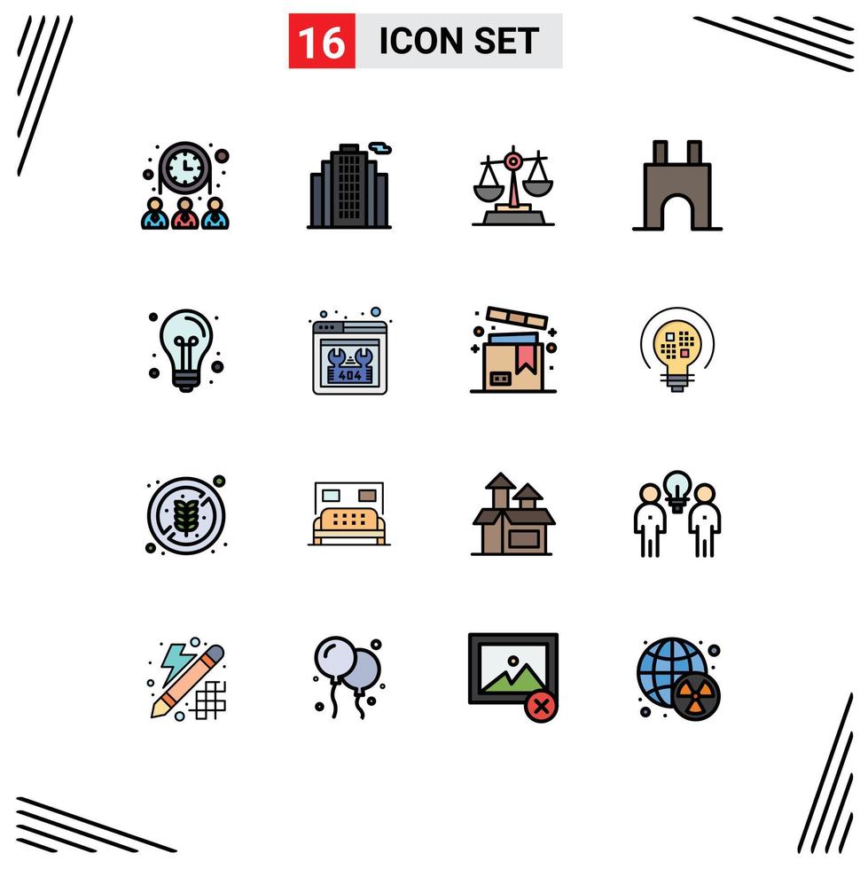 Set of 16 Modern UI Icons Symbols Signs for creative medieval justice fortress castle building Editable Creative Vector Design Elements