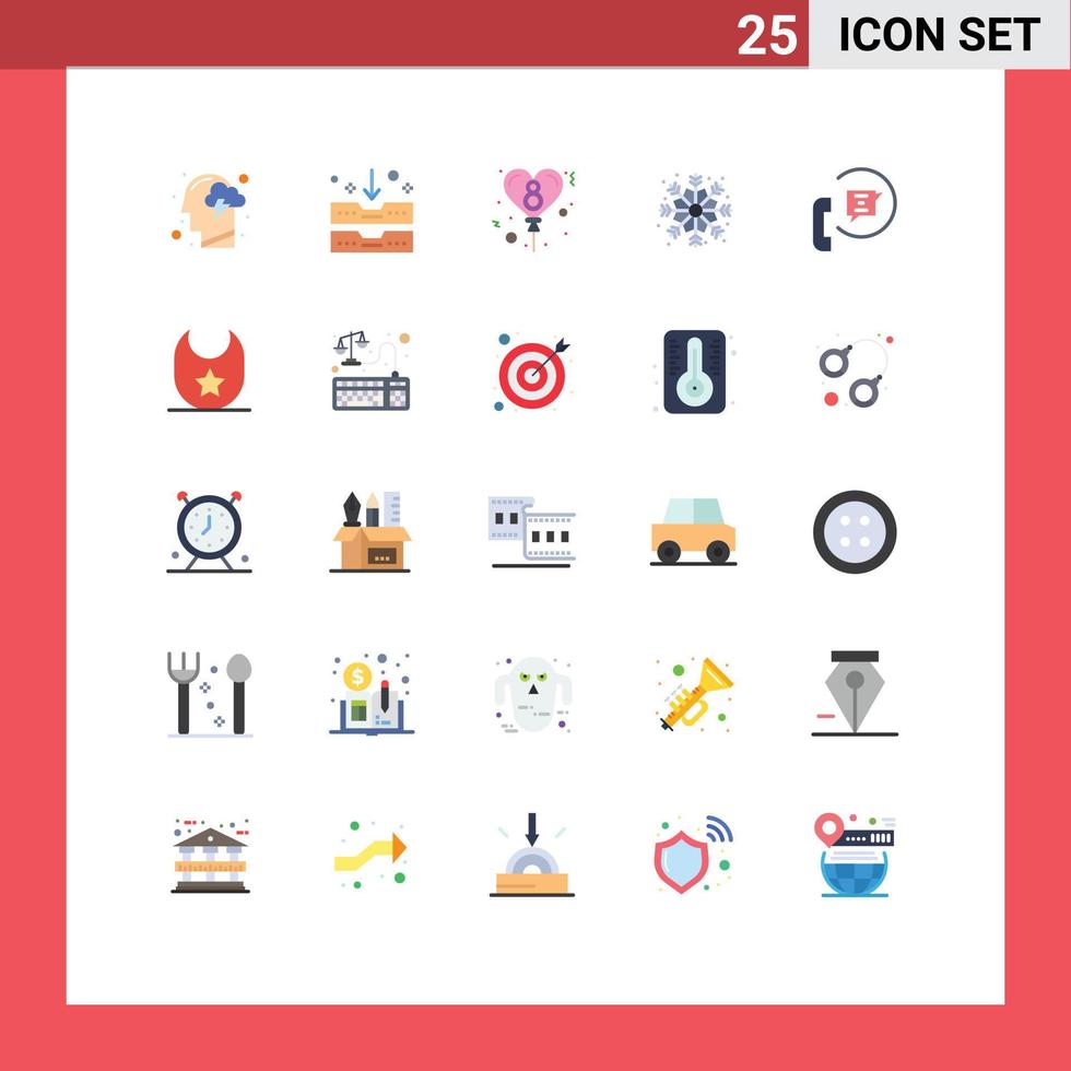 Set of 25 Modern UI Icons Symbols Signs for help communication office winter christmas Editable Vector Design Elements