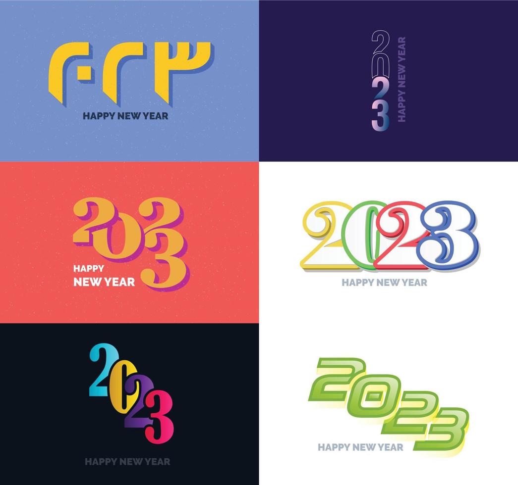 Big Set of 2023 Happy New Year logo text design 2023 number design template vector