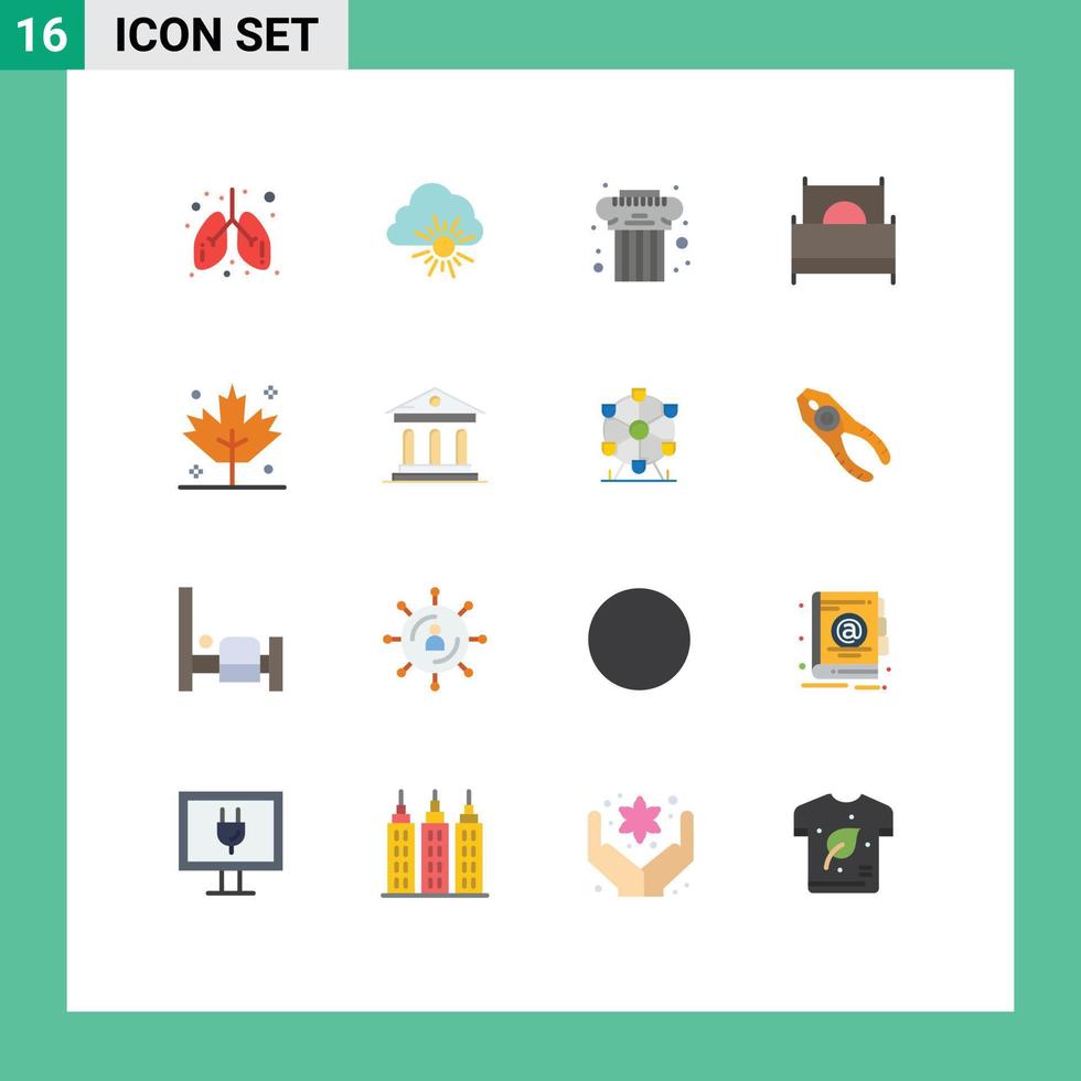 16 Universal Flat Colors Set for Web and Mobile Applications holiday furniture architecture furnishings bed Editable Pack of Creative Vector Design Elements