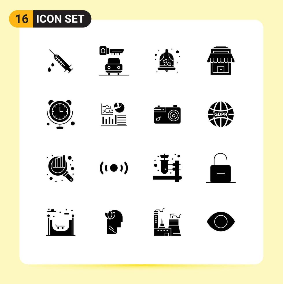 16 Creative Icons Modern Signs and Symbols of internet of things communications love clock real Editable Vector Design Elements
