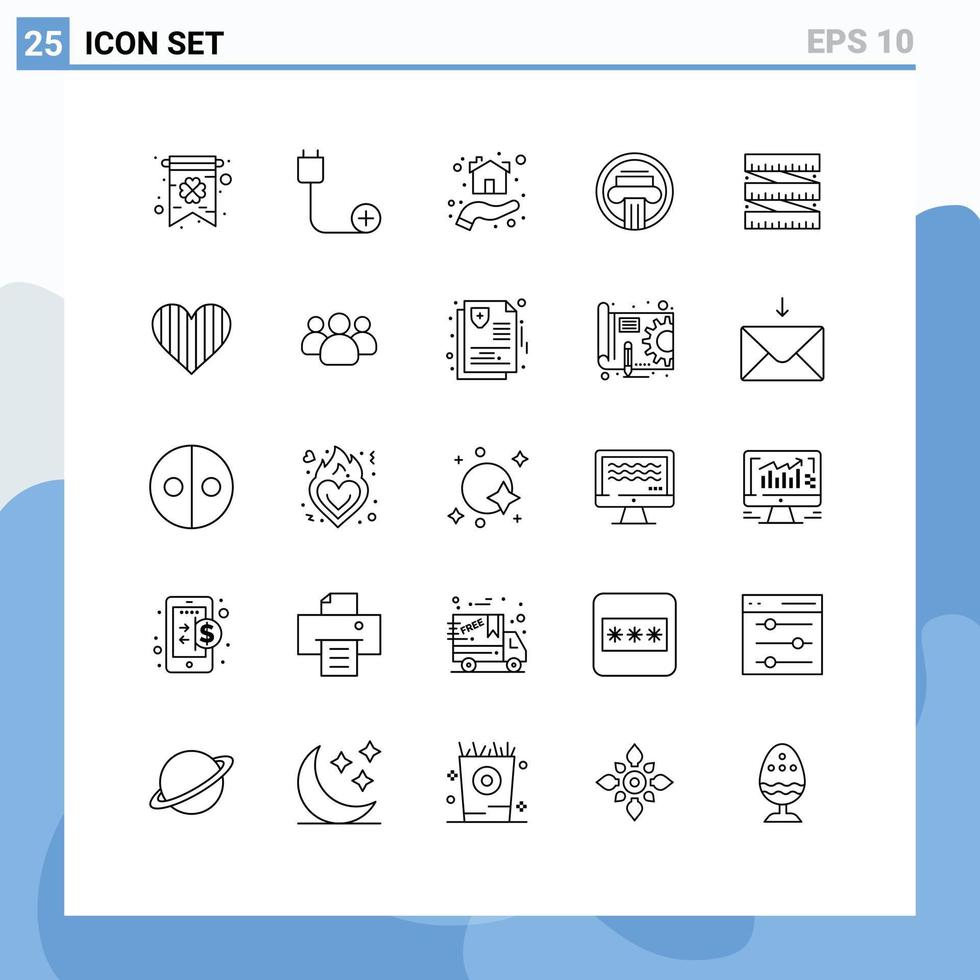 Modern Set of 25 Lines and symbols such as greek building giving architecture shelter Editable Vector Design Elements