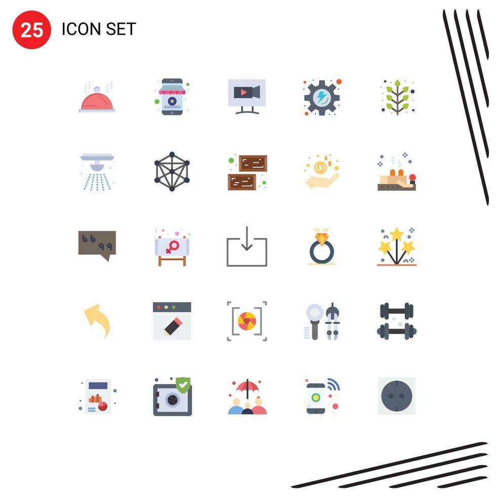 Set of 25 Modern UI Icons Symbols Signs for fall process mobile gear camera Editable Vector Design Elements