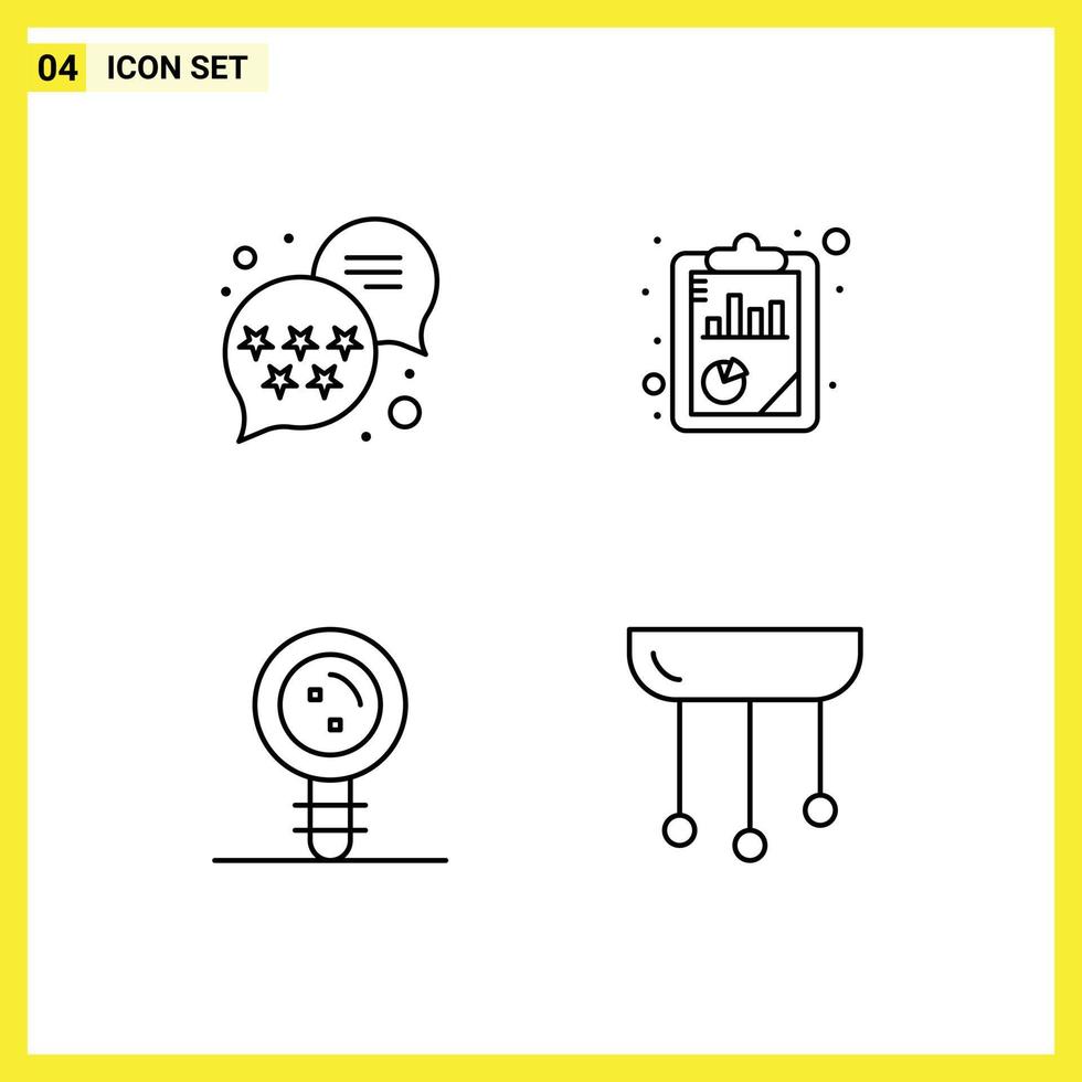 Pack of 4 Modern Filledline Flat Colors Signs and Symbols for Web Print Media such as premium chromosome analysis seo analysis genetic Editable Vector Design Elements