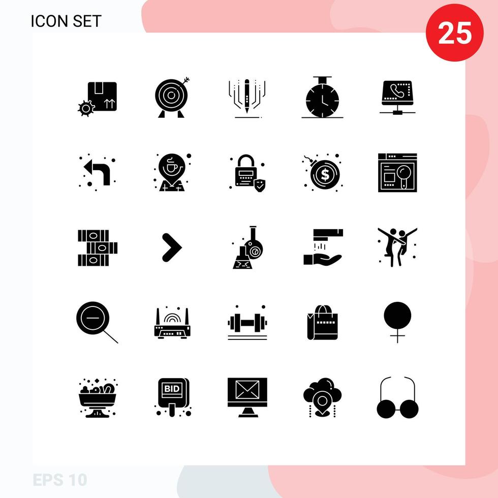 25 Creative Icons Modern Signs and Symbols of online handset digital art call sport Editable Vector Design Elements