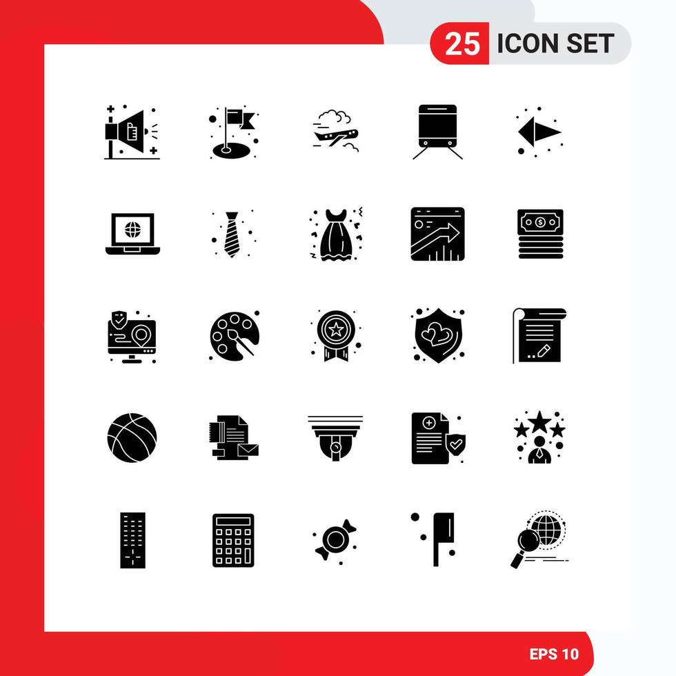 paquete de iconos de vector de stock de 25 signos y símbolos de línea para elementos de diseño de vector editables de viaje de dirección de avión izquierdo de computadora portátil