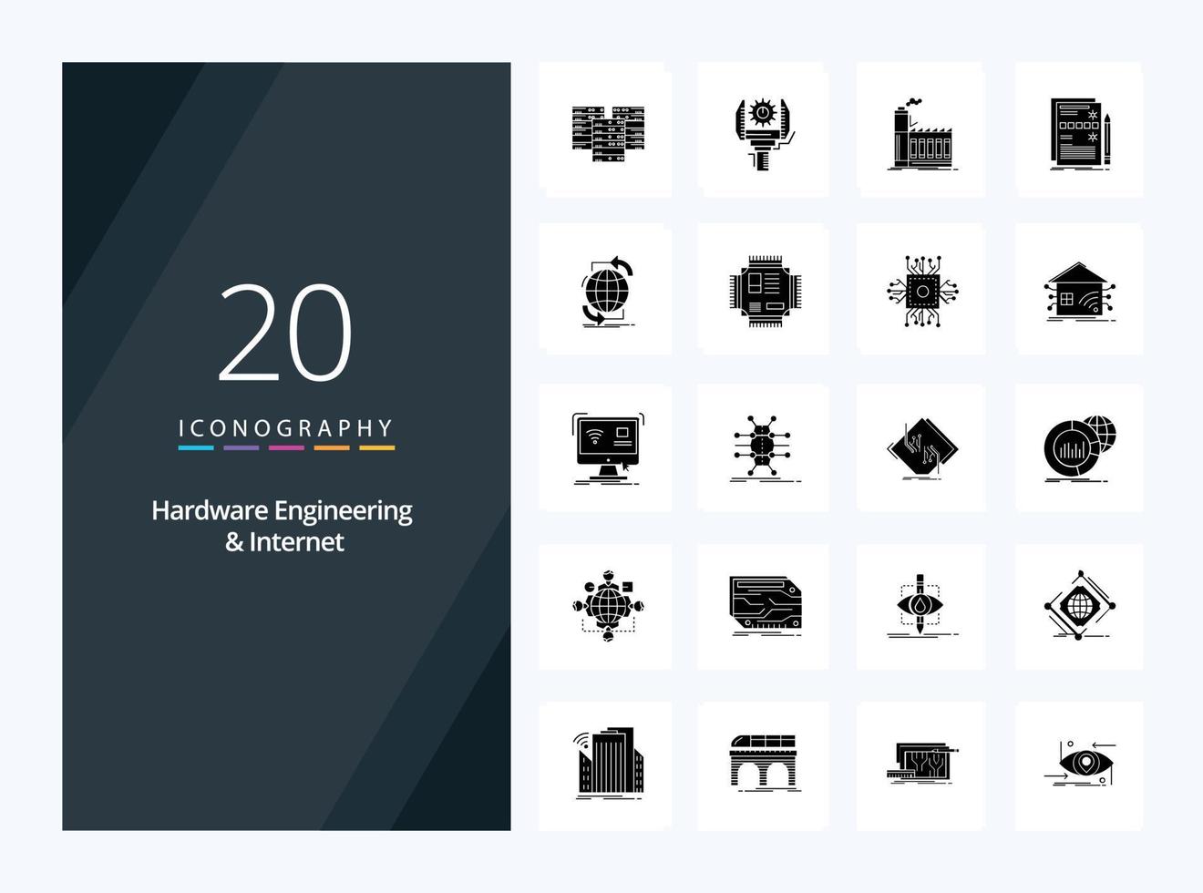 20 Hardware Engineering And Internet Solid Glyph icon for presentation vector