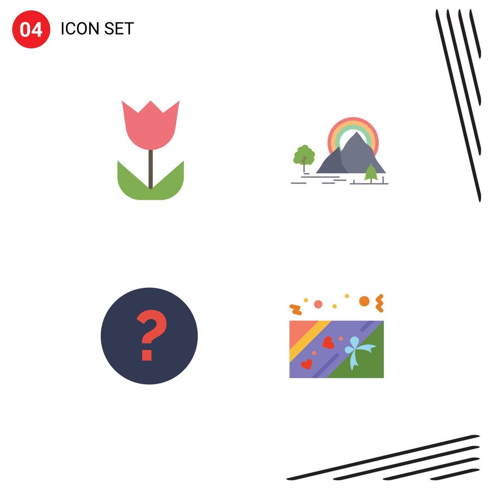 4 Creative Icons Modern Signs and Symbols of camera circle photo landscape question Editable Vector Design Elements