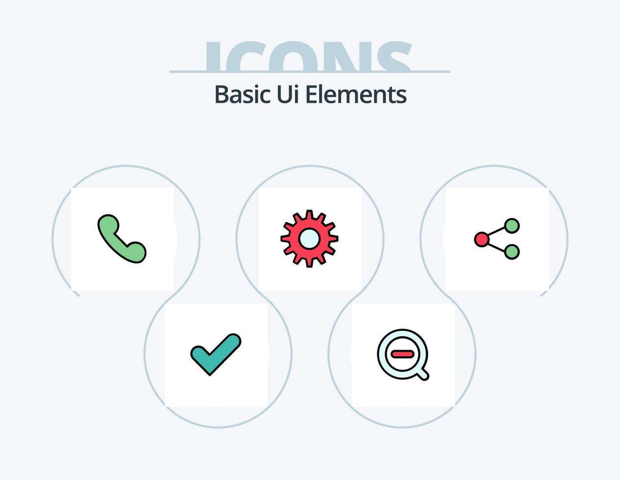 elementos básicos de la interfaz de usuario línea llena de iconos paquete 5 diseño de iconos. . casilla de verificación recargar. caja. hasta vector