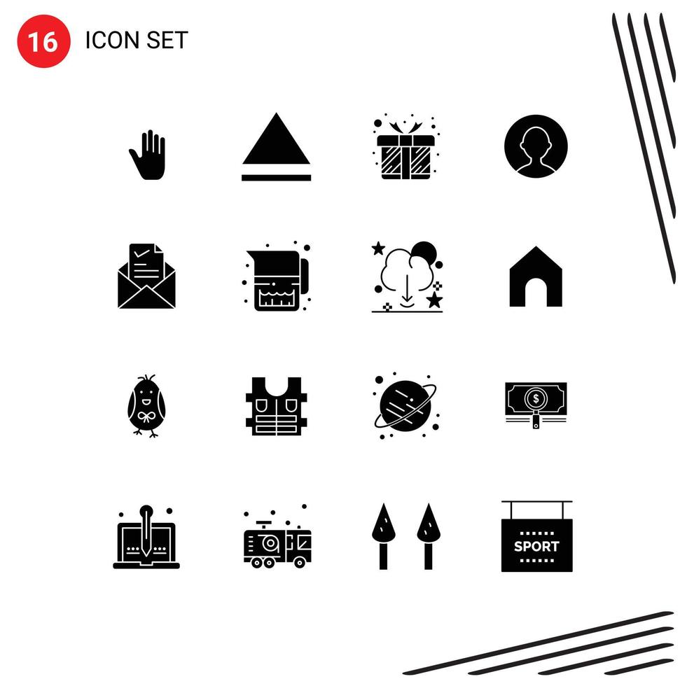 16 Creative Icons Modern Signs and Symbols of food tick box job mail Editable Vector Design Elements