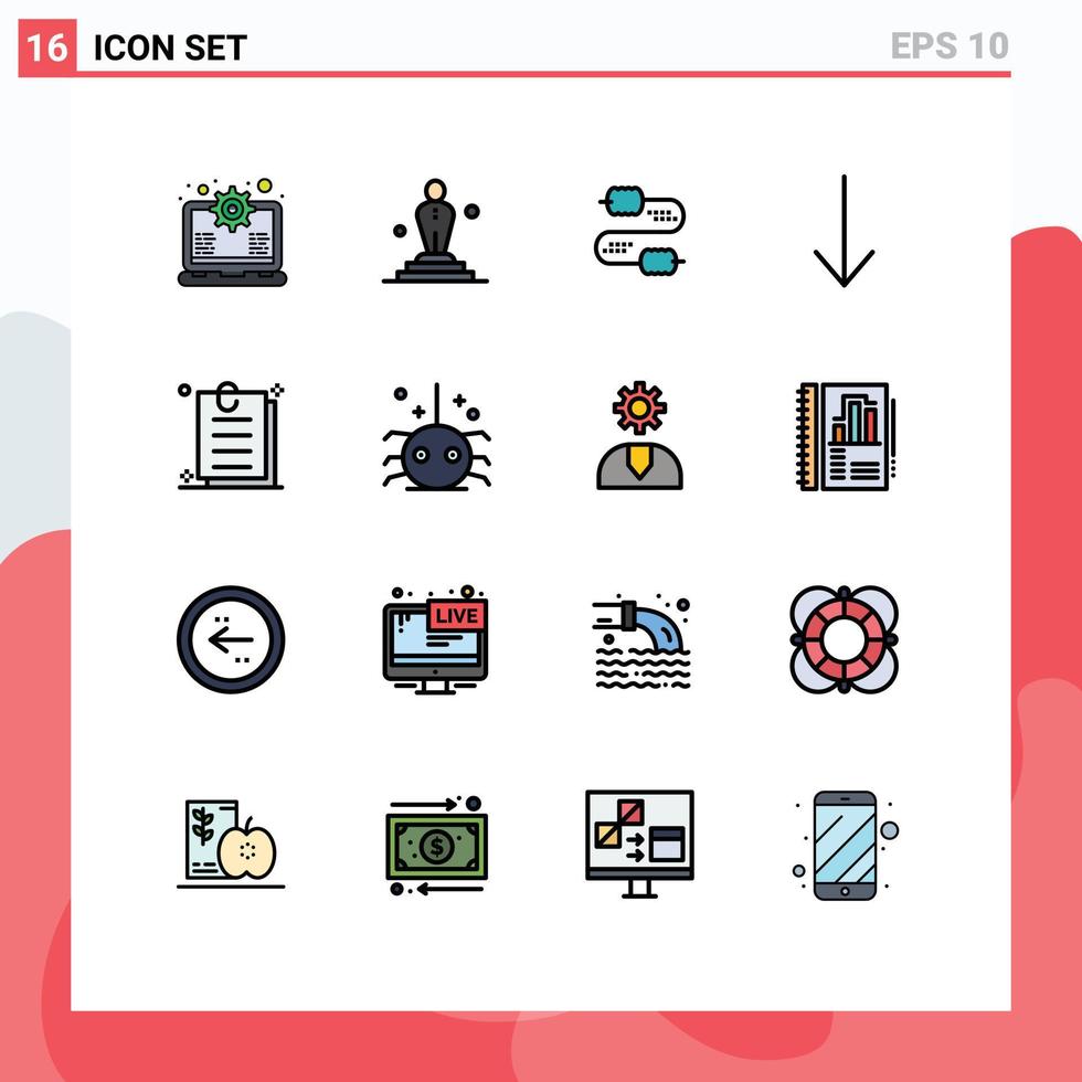 paquete de iconos de vector de stock de 16 signos y símbolos de línea para el documento de error contrato de cable flecha editable elementos de diseño de vector creativo