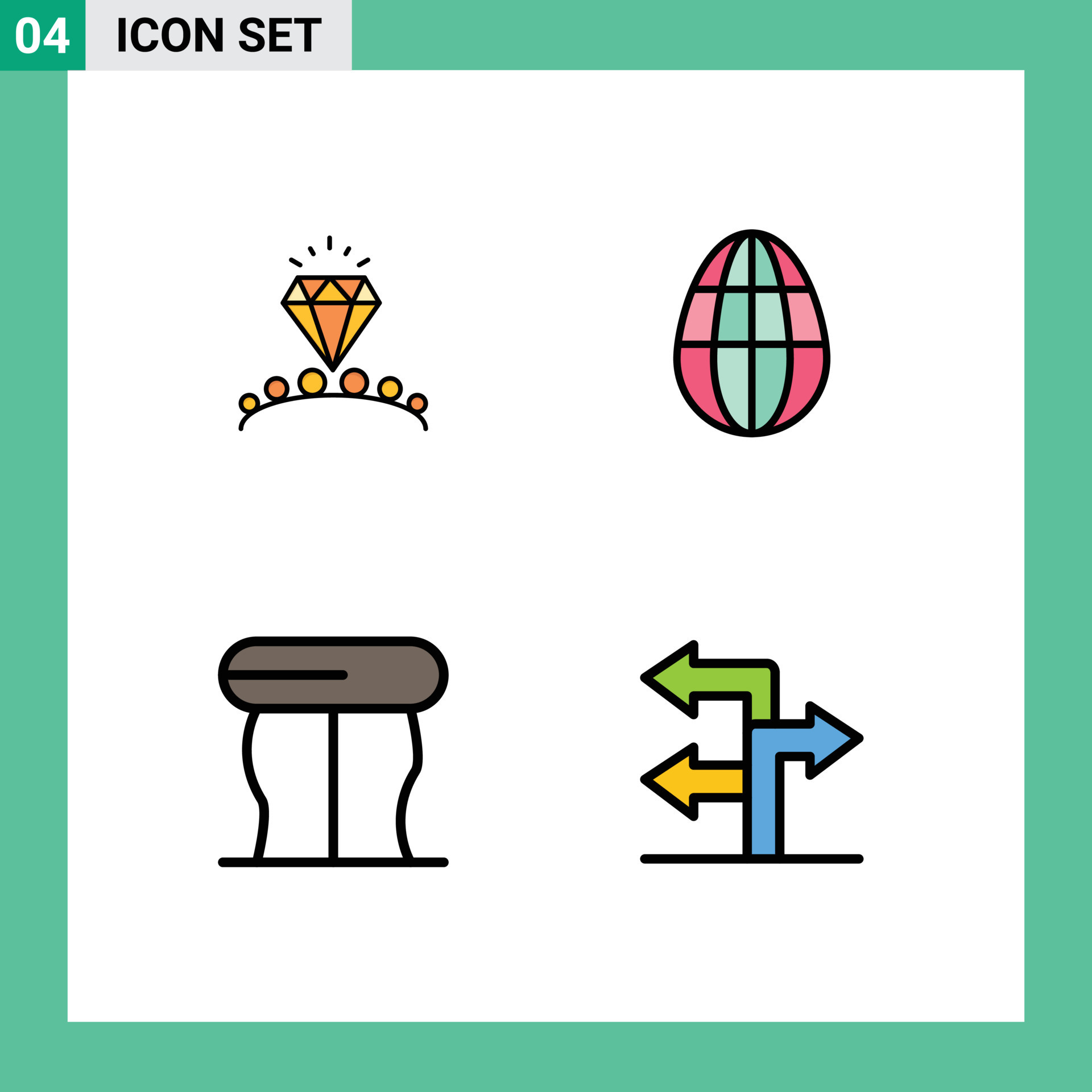 Modern Set Of 4 Filledline Flat Colors And Symbols Such As Diamond modern-set-of-4-filledline-flat-colors-and-symbols-such-as-diamond