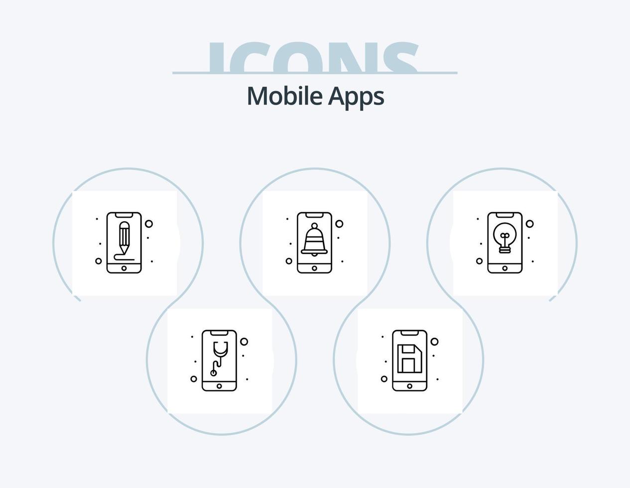 Mobile Apps Line Icon Pack 5 Icon Design. interface. apps. mobile. app. mobile vector