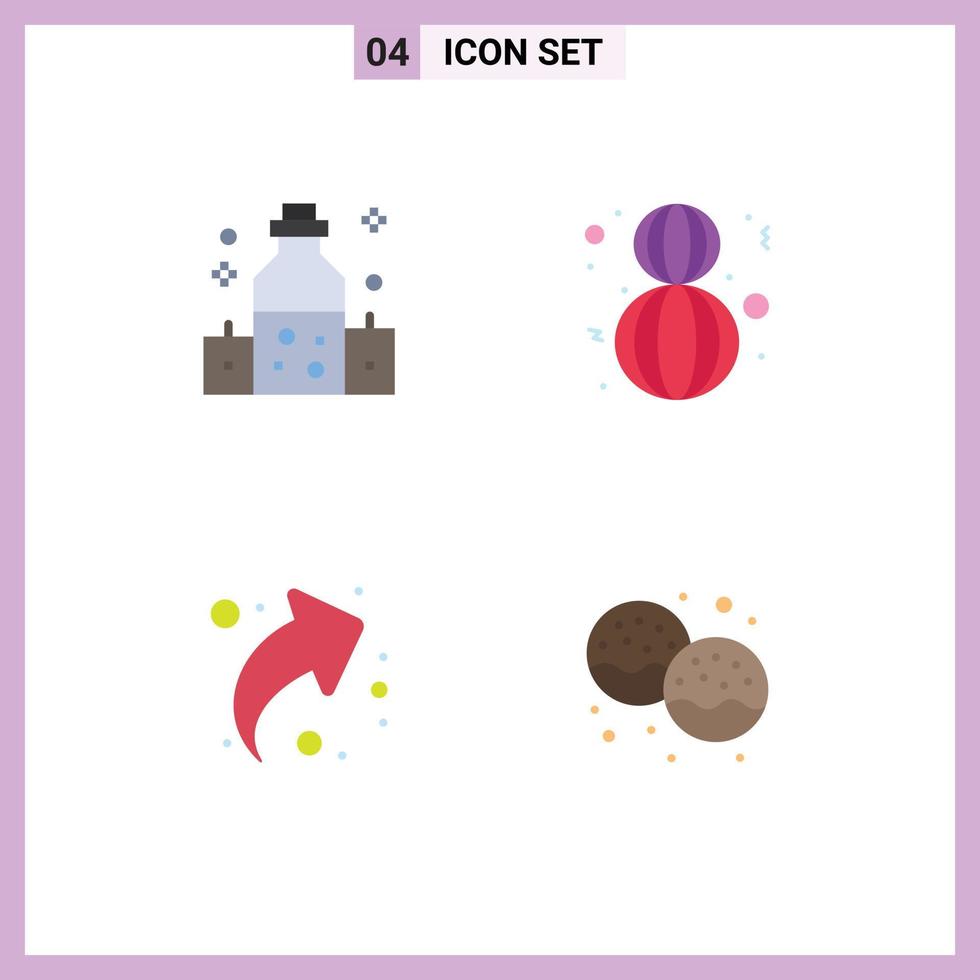 Pictogram Set of 4 Simple Flat Icons of healthcare share wellness lovely right Editable Vector Design Elements