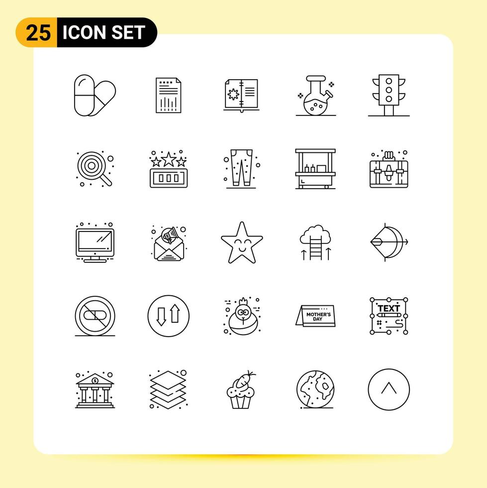 25 Line concept for Websites Mobile and Apps traffic potion report lab instruction Editable Vector Design Elements