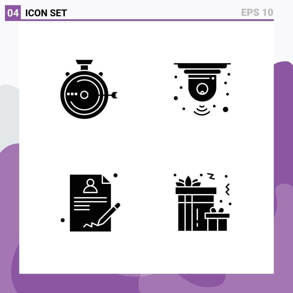 Set of 4 Commercial Solid Glyphs pack for launch medical release circuit doctor Editable Vector Design Elements
