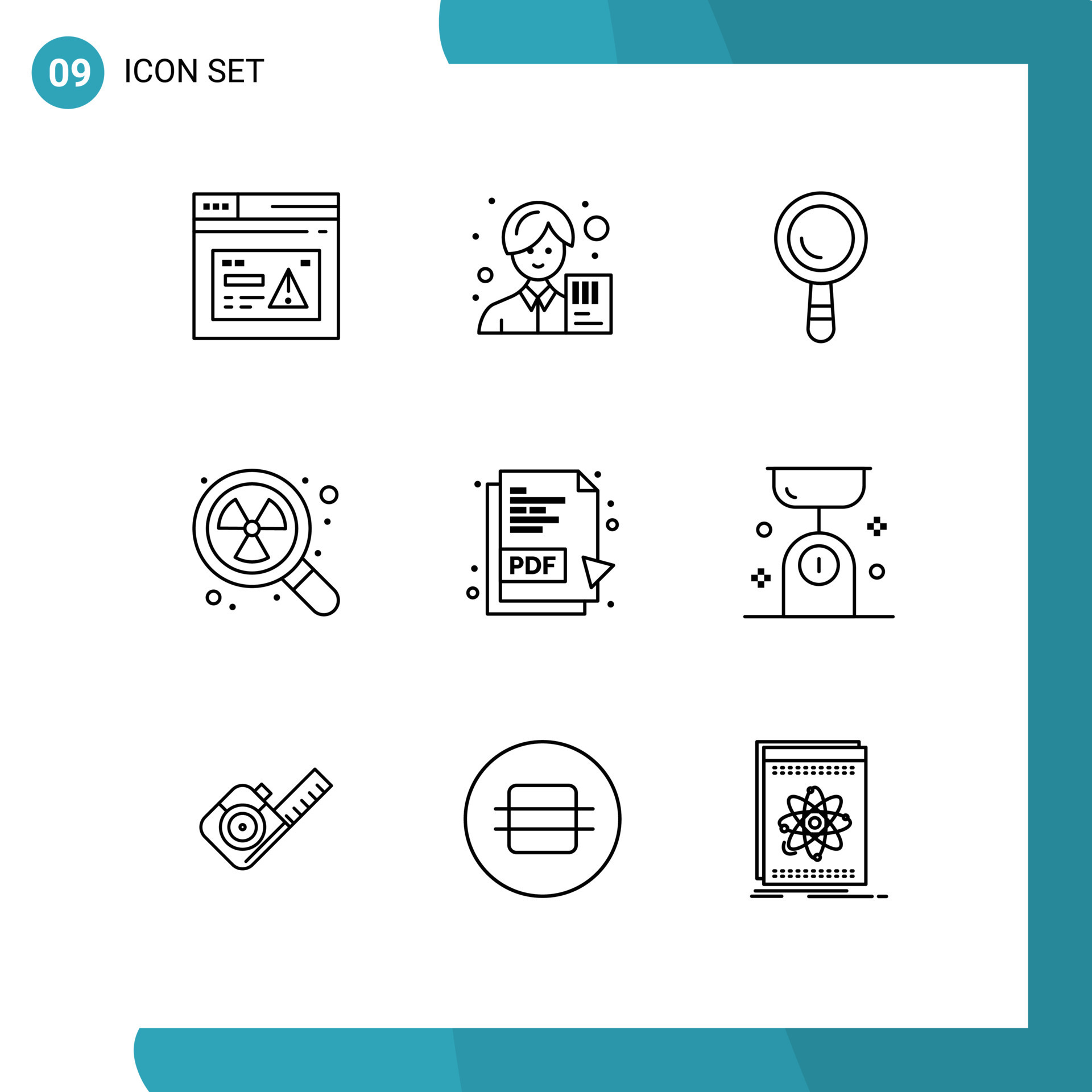 9 Creative Icons Modern Signs and Symbols of pdf waste avatar