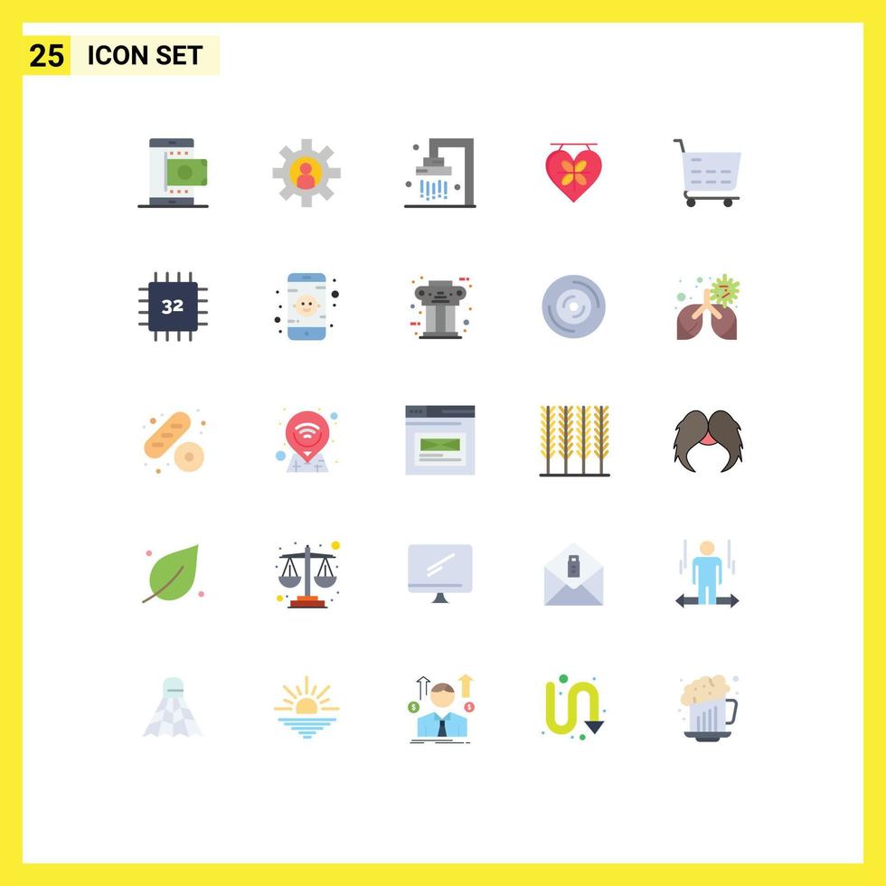 25 Creative Icons Modern Signs and Symbols of ecommerce heart support love shower Editable Vector Design Elements