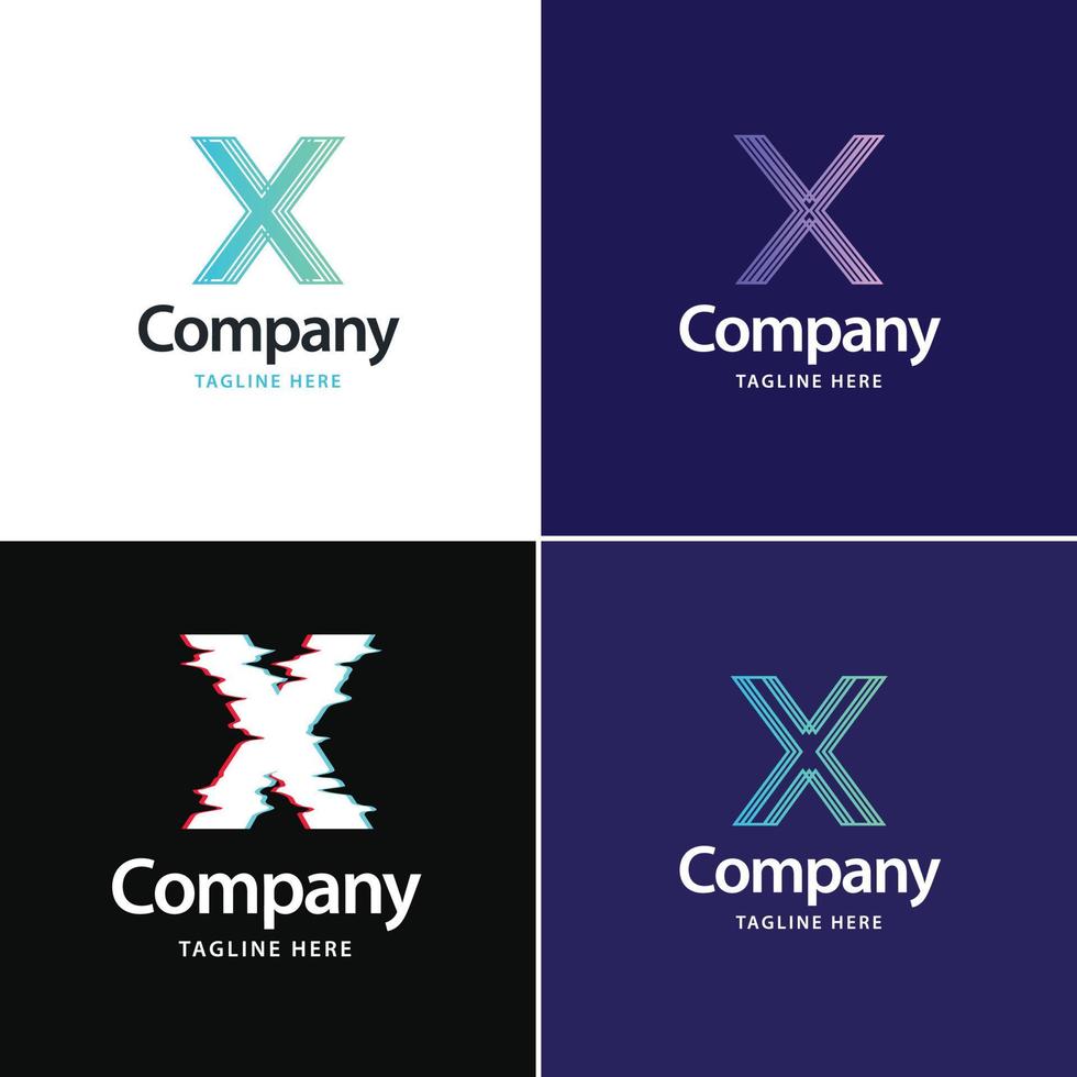 Letter X Big Logo Pack Design Creative Modern logos design for your business vector