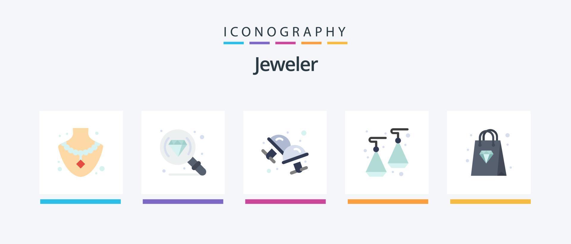 Paquete de 5 íconos planos de joyería que incluye. diamante. camisa de vestir. bolso. joyas. diseño de iconos creativos vector