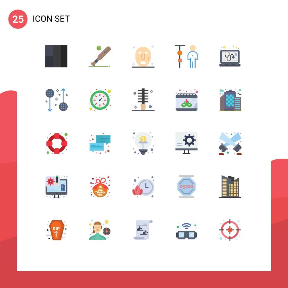 Universal Icon Symbols Group of 25 Modern Flat Colors of online check mask people corporate administration Editable Vector Design Elements