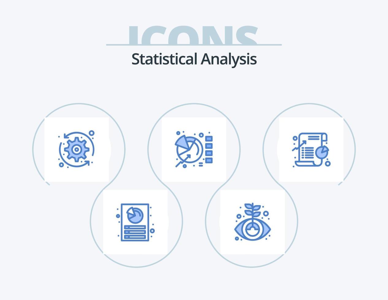 Statistical Analysis Blue Icon Pack 5 Icon Design. chart. statistics. arrows. pie. chart vector