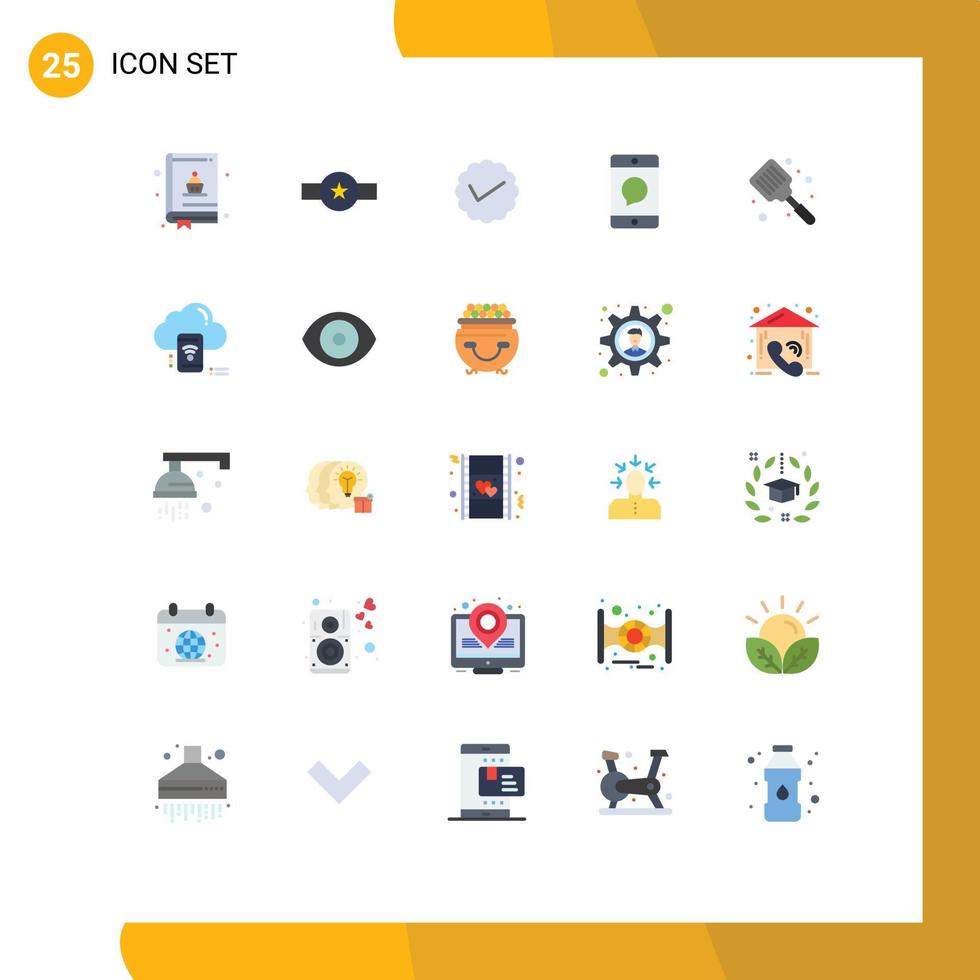 Universal Icon Symbols Group of 25 Modern Flat Colors of mobile devices chat communication twitter Editable Vector Design Elements