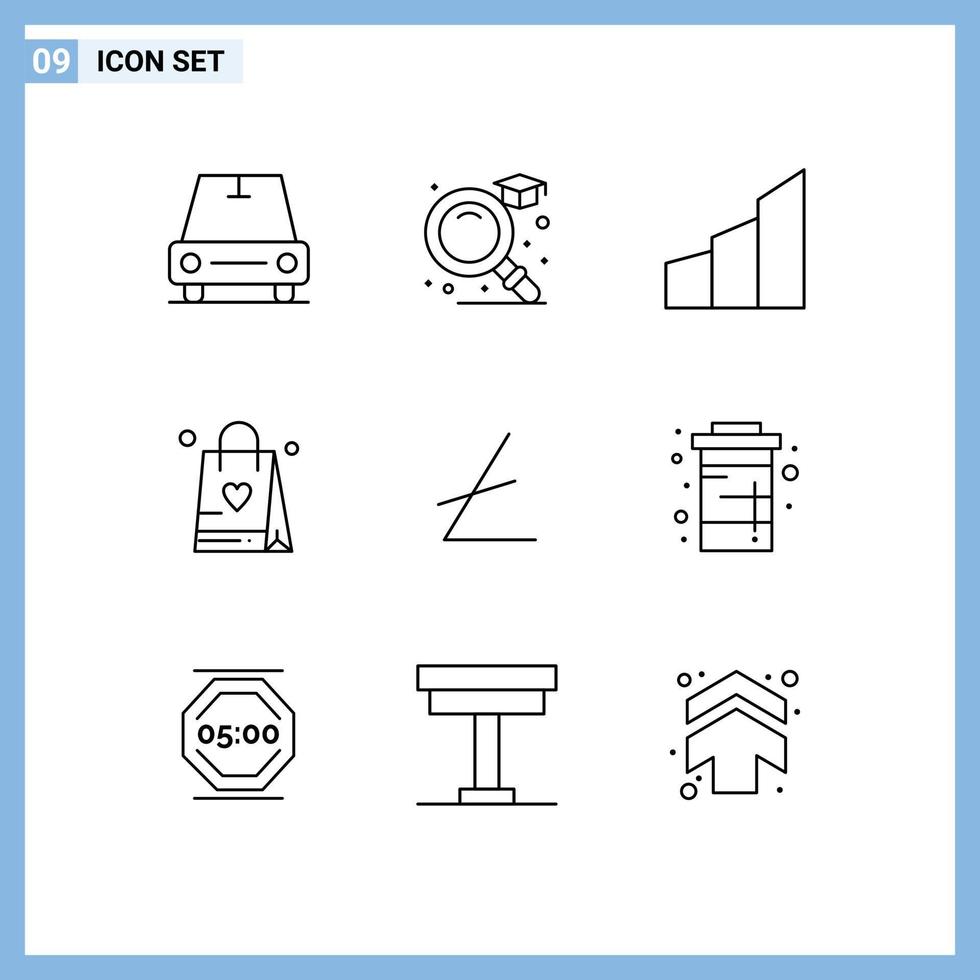 9 Outline concept for Websites Mobile and Apps coke blockchain buildings lite coin bag Editable Vector Design Elements