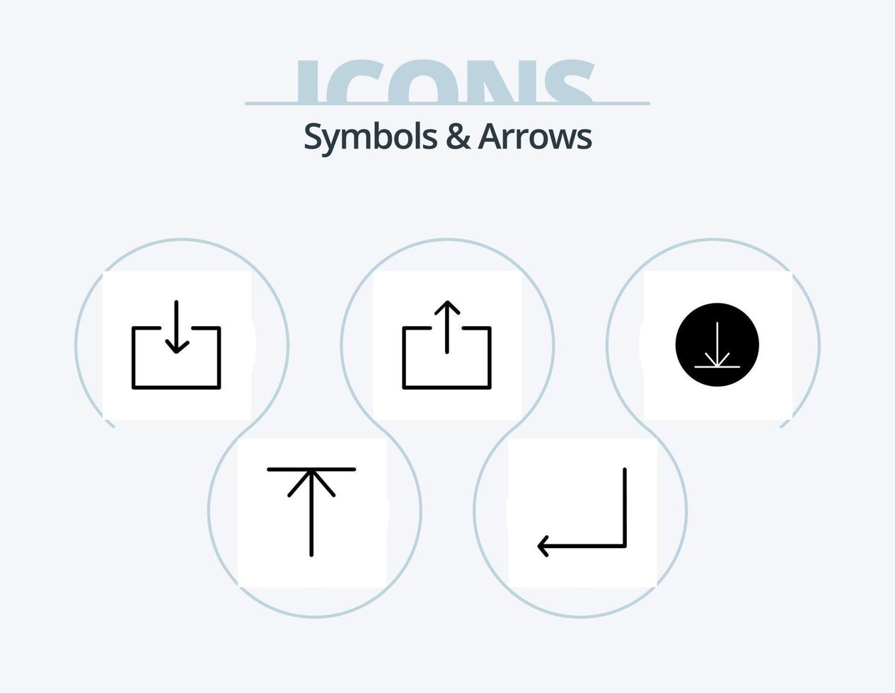 símbolos y flechas glifo icono paquete 5 diseño de iconos. . importar. . círculo vector