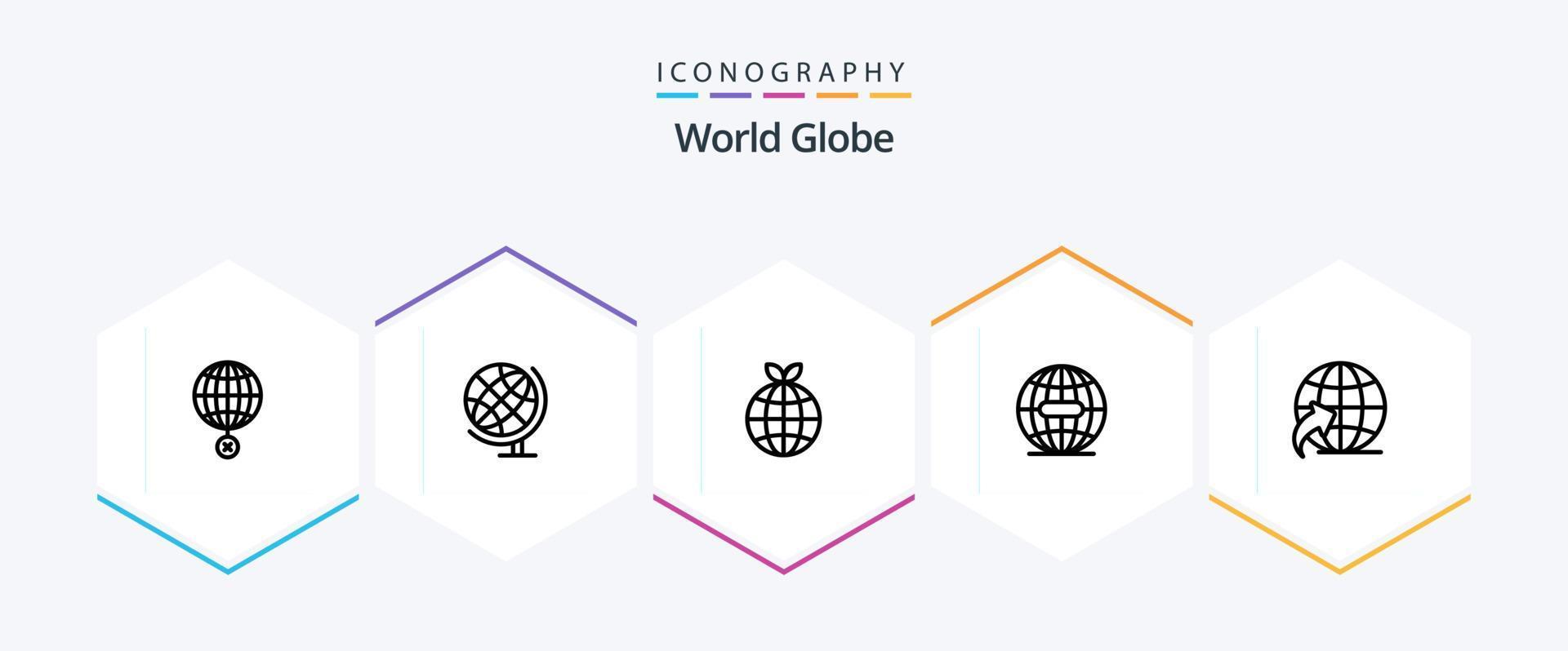 paquete de iconos de globo de 25 líneas que incluye viajes. flecha. tierra. Internet. global vector