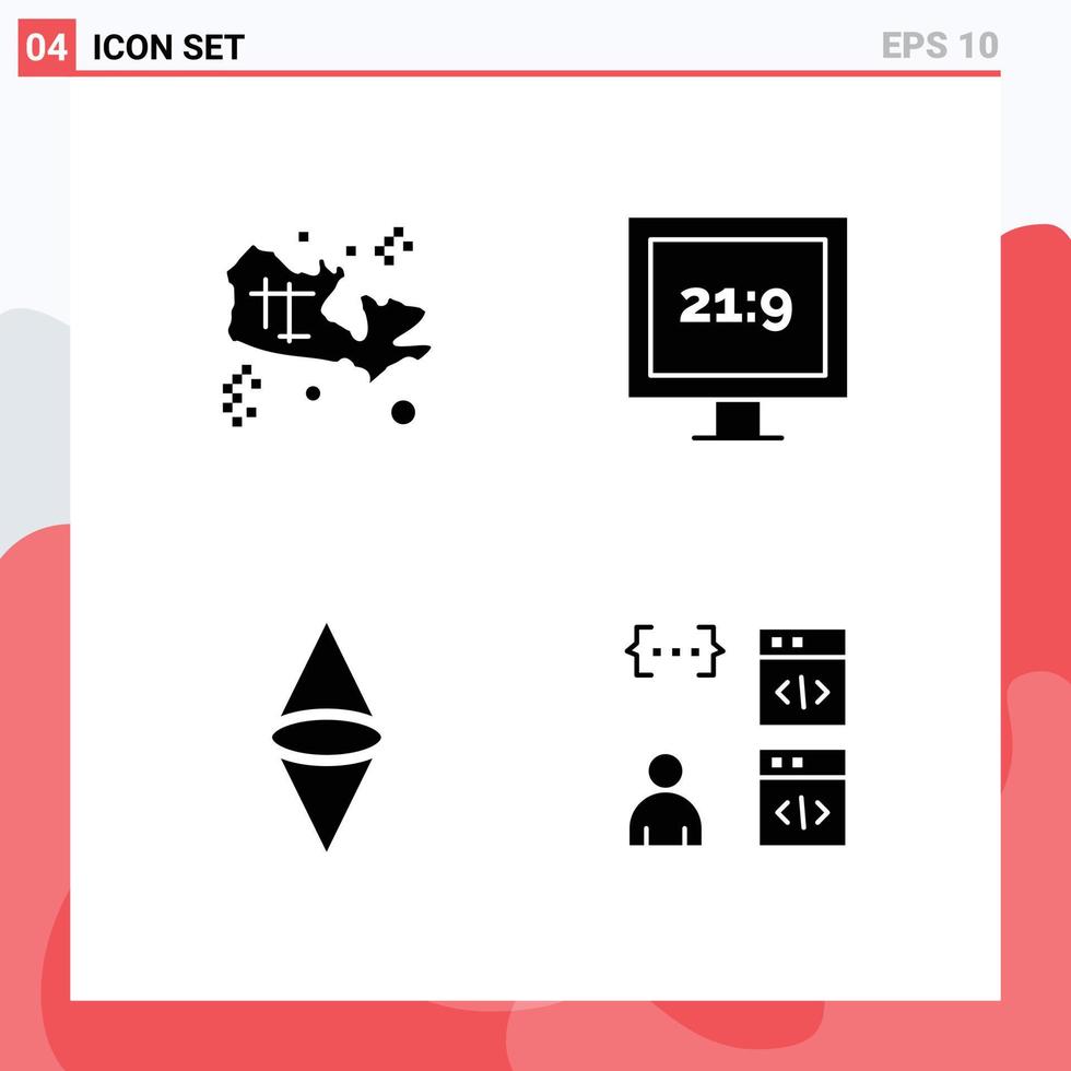 conjunto de iconos de interfaz de usuario modernos signos de símbolos para mapa cryptocurrency world tv app elementos de diseño vectorial editables vector