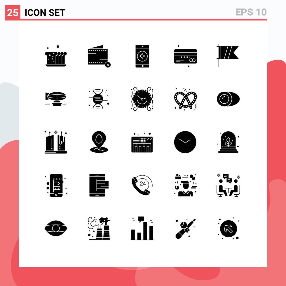 conjunto de 25 iconos modernos de ui símbolos signos para finanzas moneda dinero crédito aplicación móvil elementos de diseño vectorial editables vector