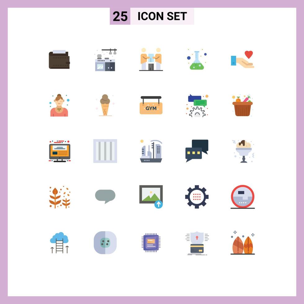 25 Creative Icons Modern Signs and Symbols of test lab kitchen flask partnership Editable Vector Design Elements