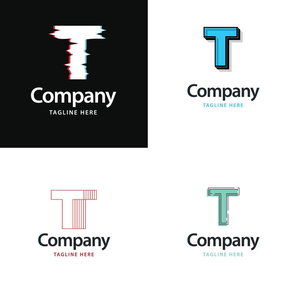 Letter T Big Logo Pack Design Creative Modern logos design for your business vector