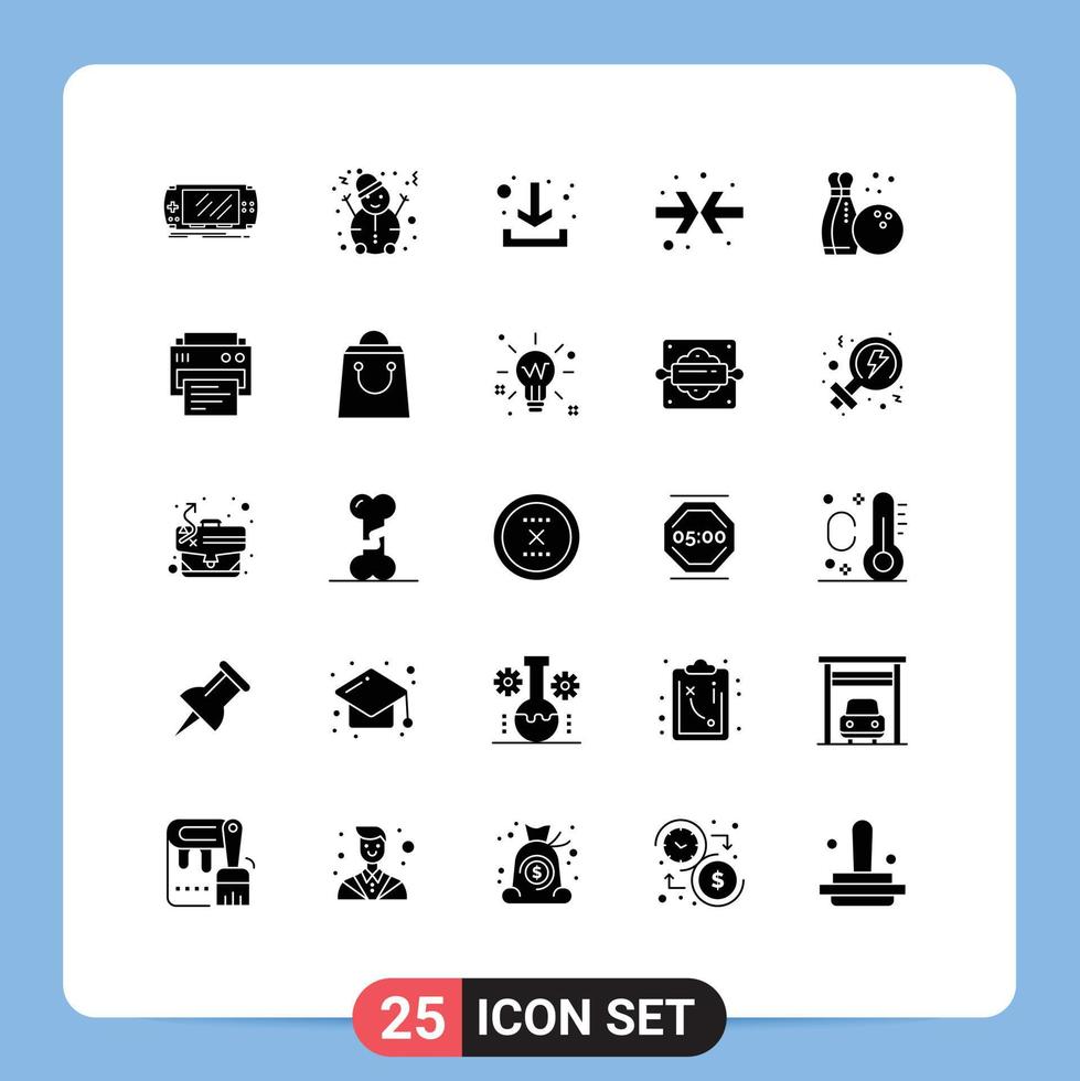 25 Creative Icons Modern Signs and Symbols of printer hobbies download bowling arrows Editable Vector Design Elements