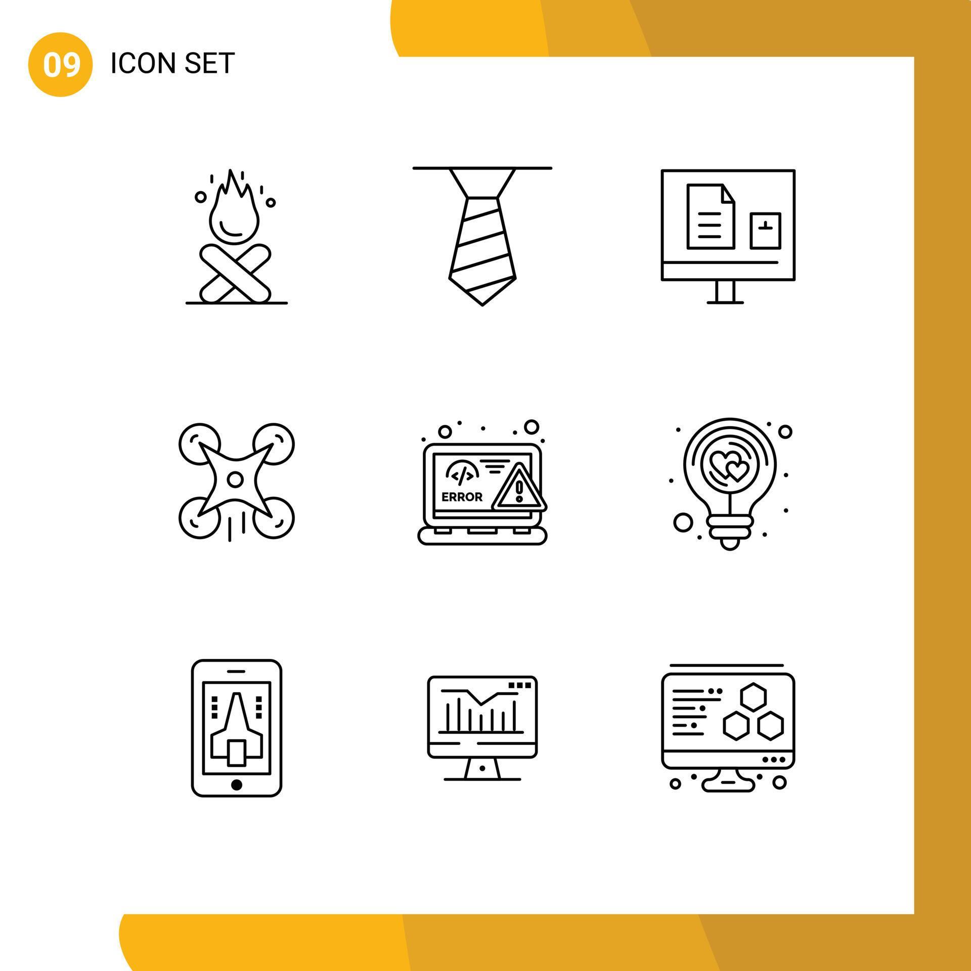 Editable Vector Line Pack of 9 Simple Outlines of html coding learn ...
