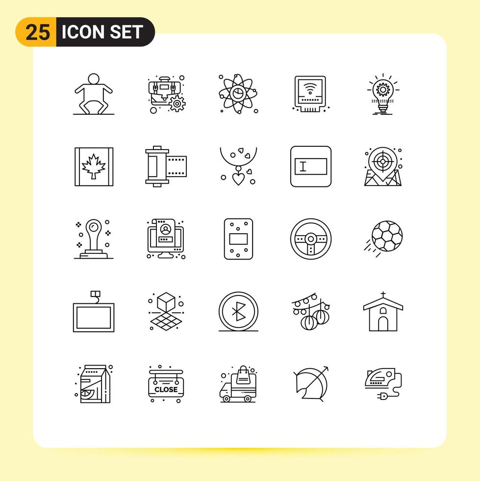 User Interface Pack of 25 Basic Lines of develop plumbing connection plumber detector Editable Vector Design Elements