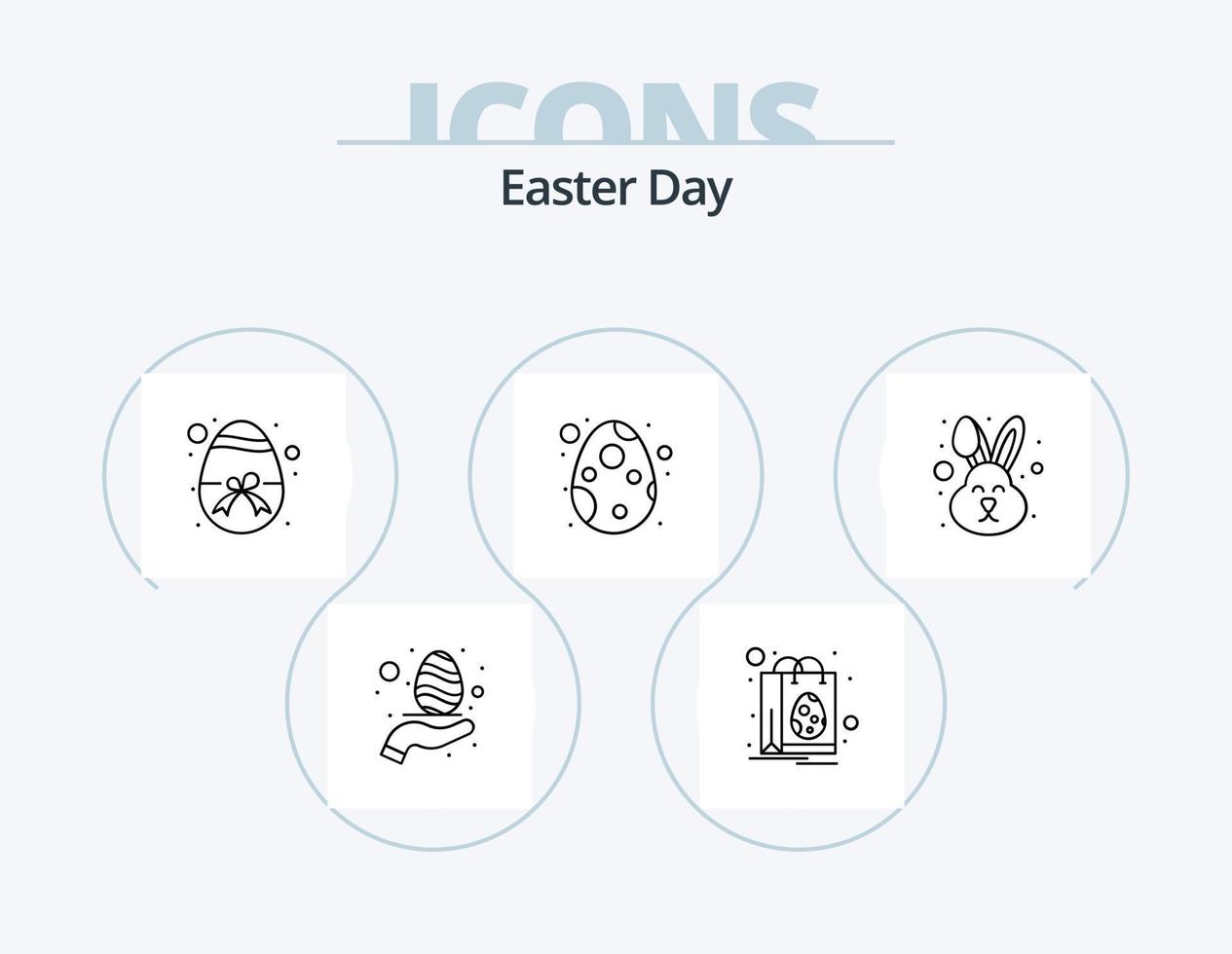 paquete de iconos de línea de Pascua 5 diseño de iconos. católico. festival. Pascua de Resurrección. alimento. Pascua de Resurrección vector