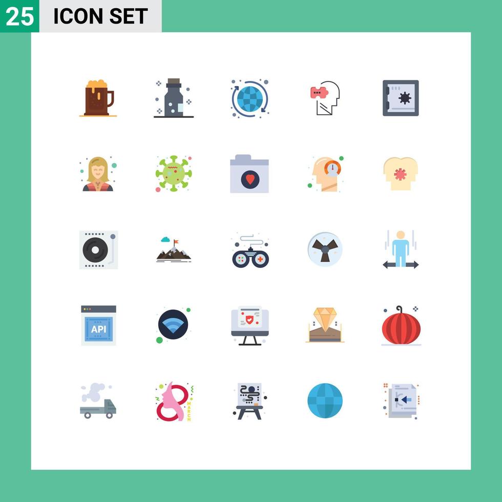 paquete de iconos de vector de stock de 25 signos y símbolos de línea para elementos de diseño de vector editables del mundo de la mente del veneno del problema del banco